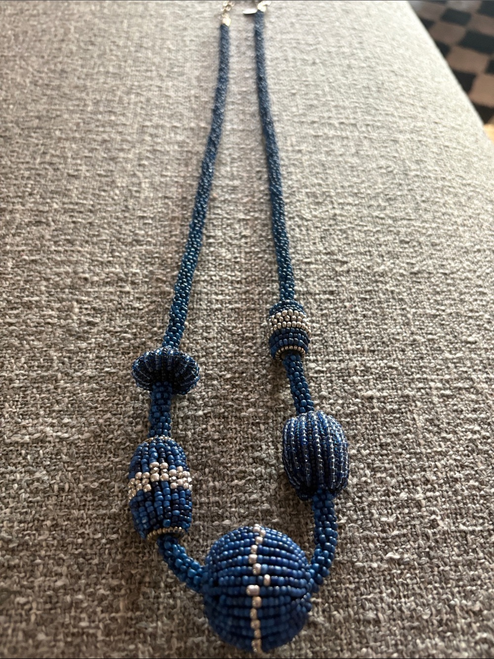 Chico’s Blue Beaded Statement Necklace